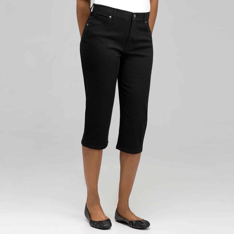Classic Denim Straight Leg Capri (Petite), Porcelain, large image number 0